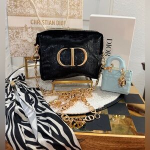 Dior Beauty Crossbody, Novelty CD Strap, Mini Lady Dior Bag Charm - NIB/Gift Bag